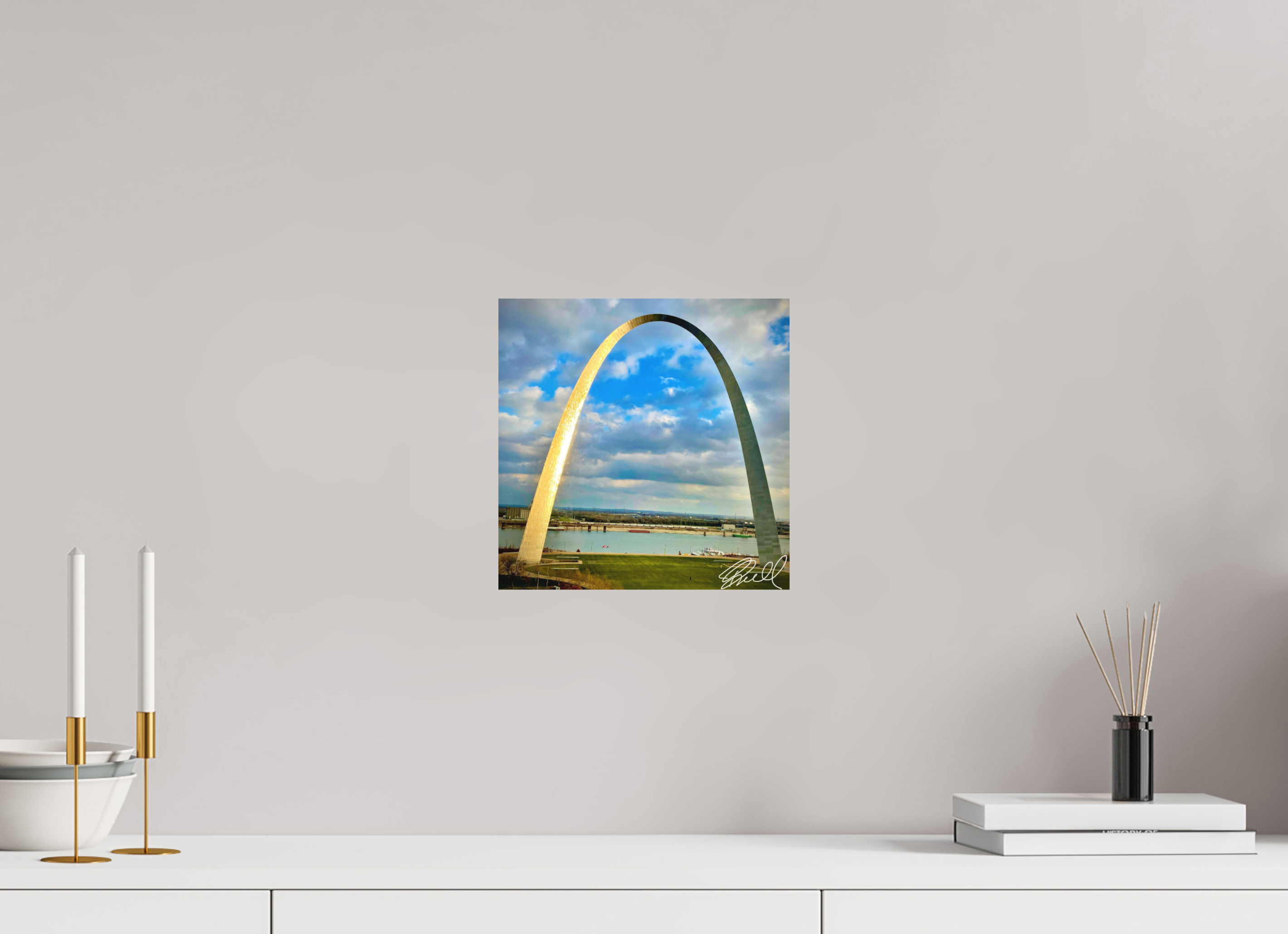 10 x 10″, 100% cotton print Divided Light