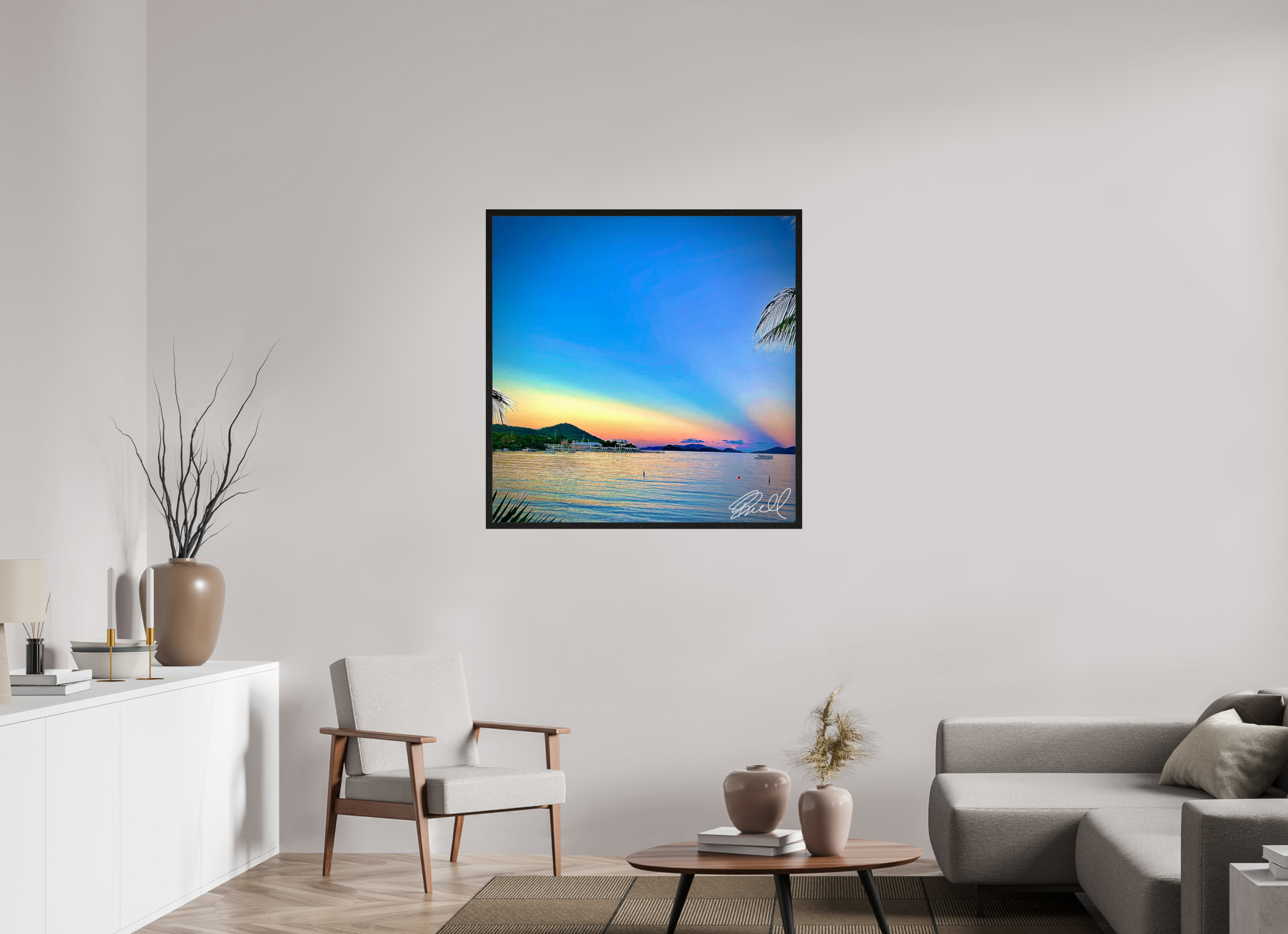 39 x 39.4″, Bring the Gallery to You Sunset by the Sea