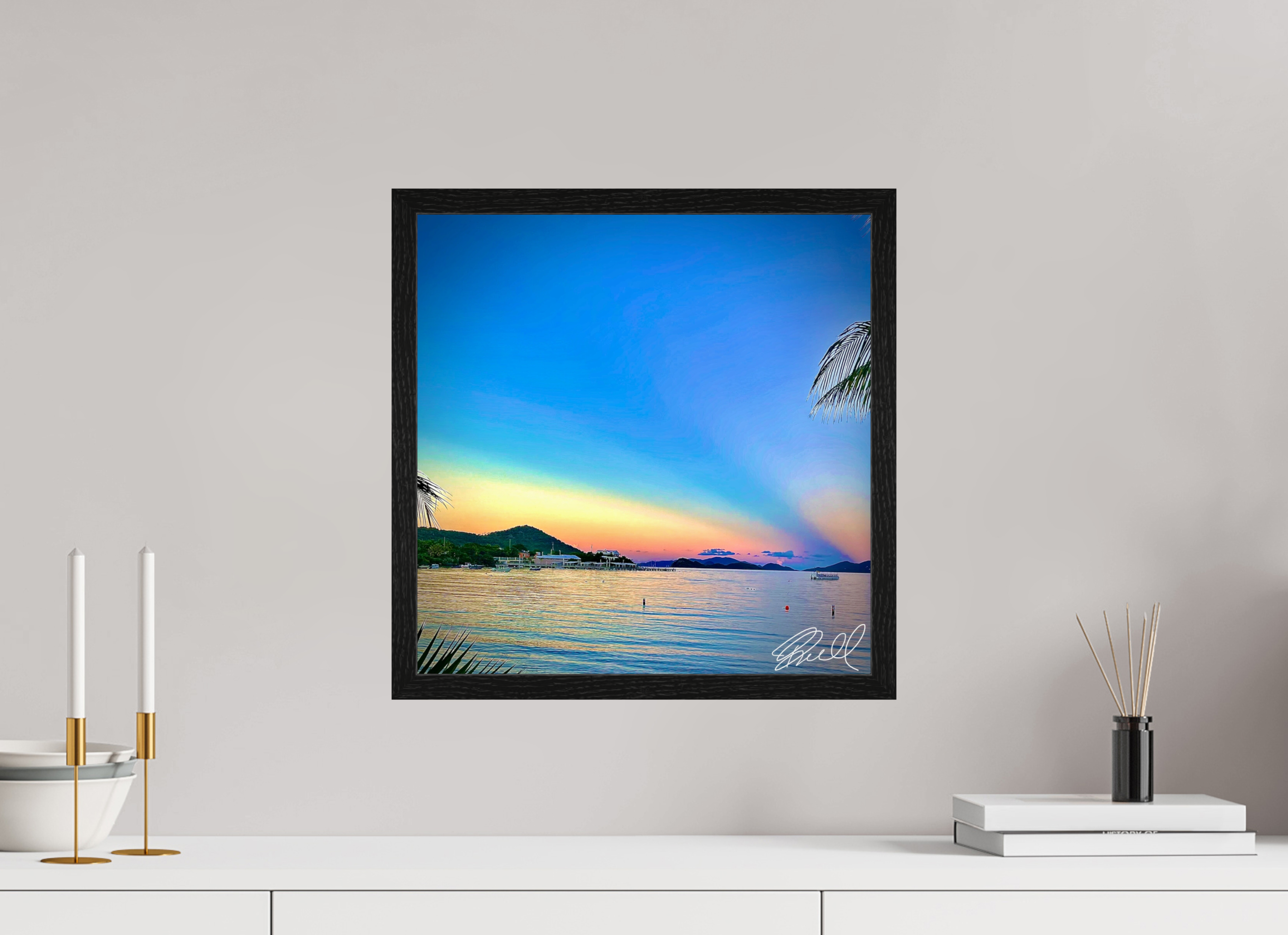 16 x 16.2″, Bring the Gallery to You Sunset by the Sea