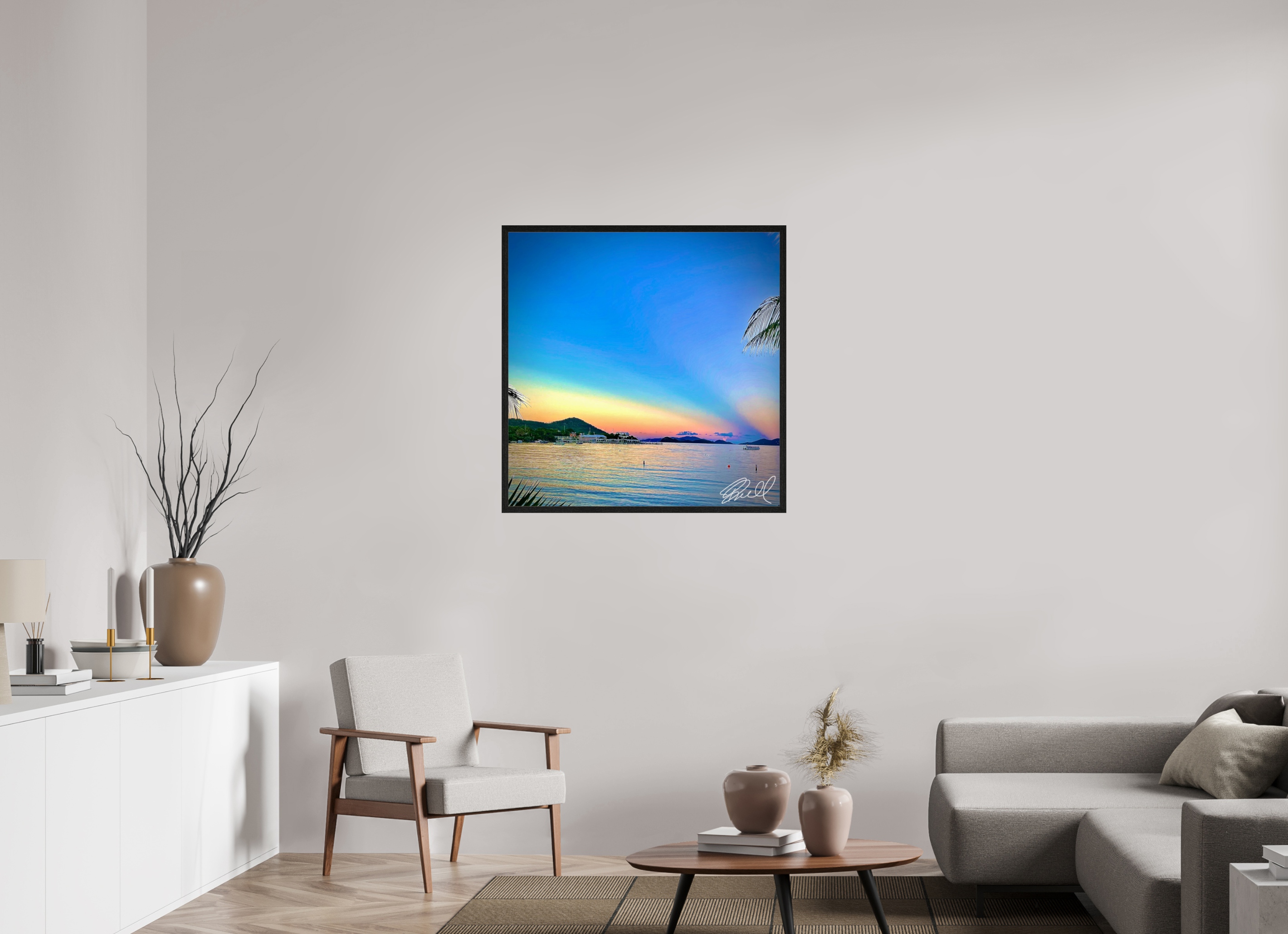 35 x 35.4″, Bring the Gallery to You Sunset by the Sea