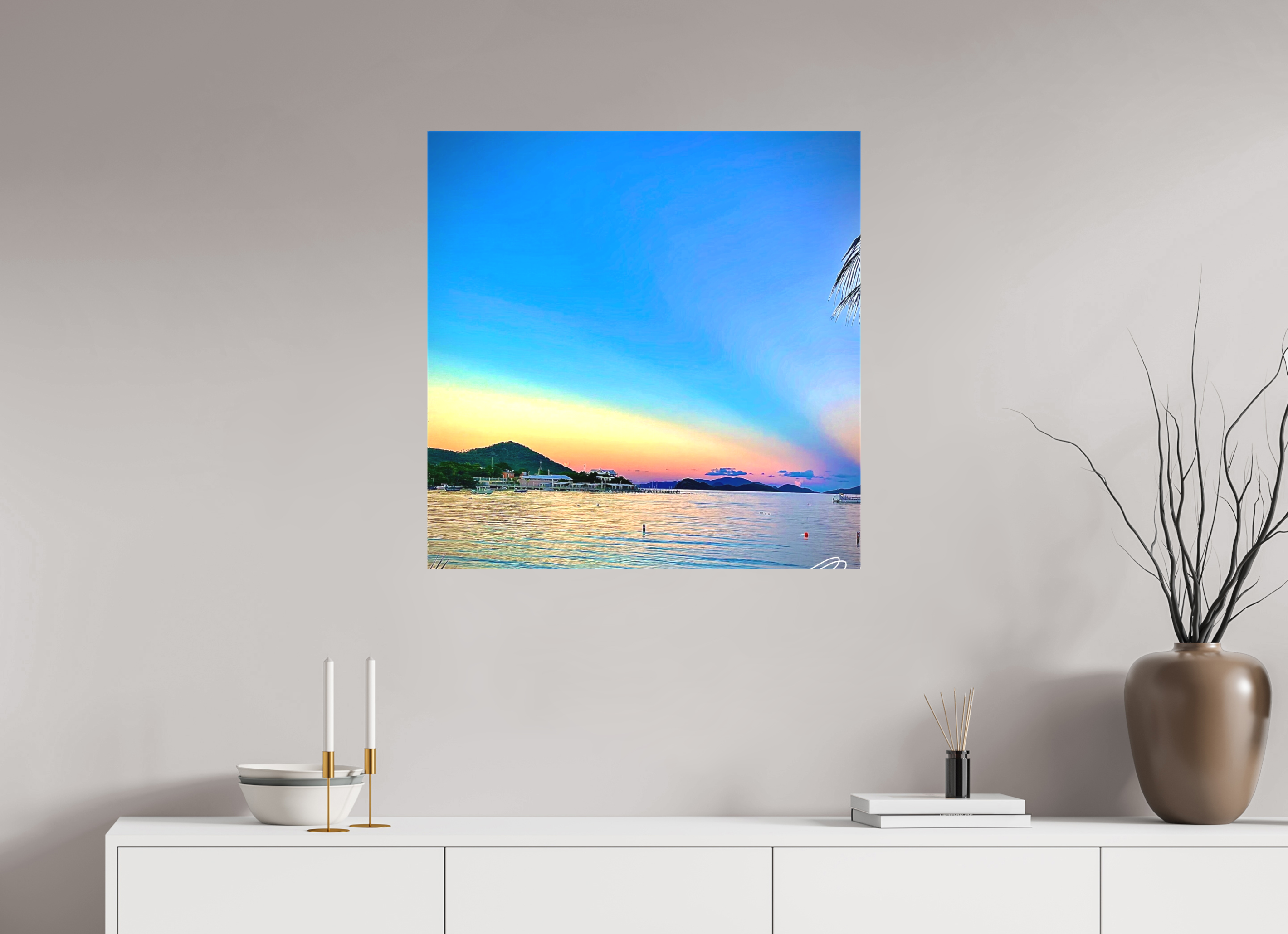 28 x 28.3″, Stretch it out Sunset by the Sea