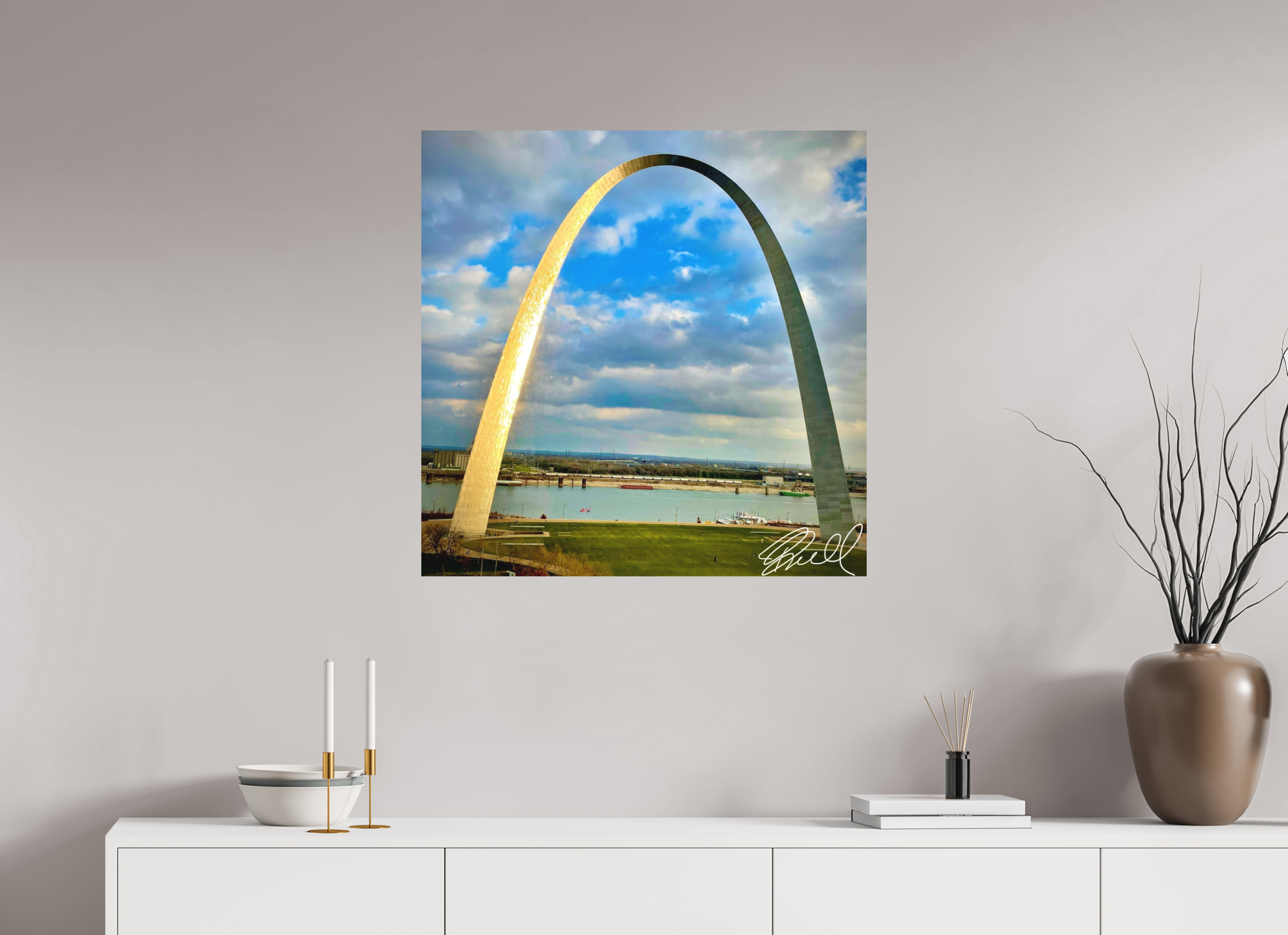 30 x 30″, 100% cotton print Divided Light