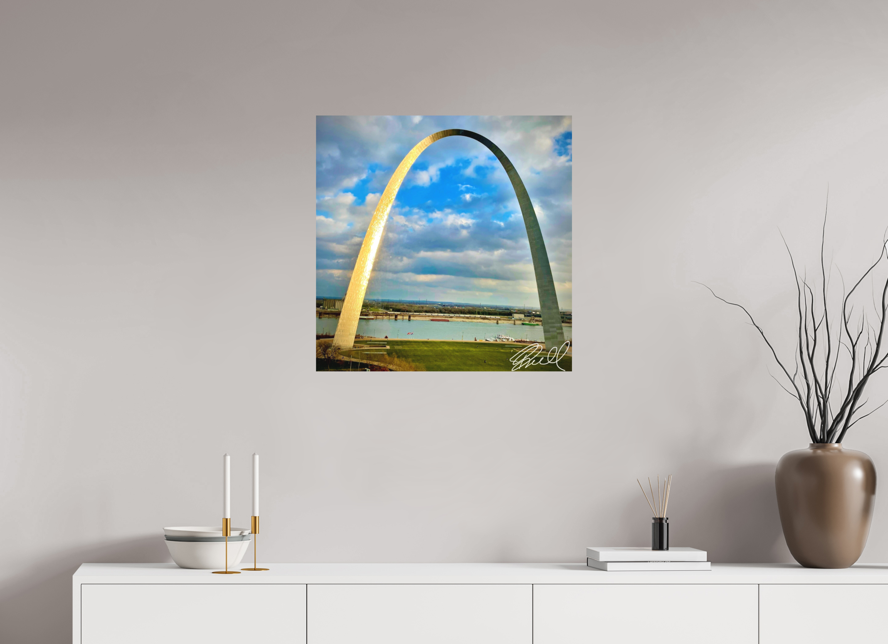 25 x 25″, 100% cotton print Divided Light