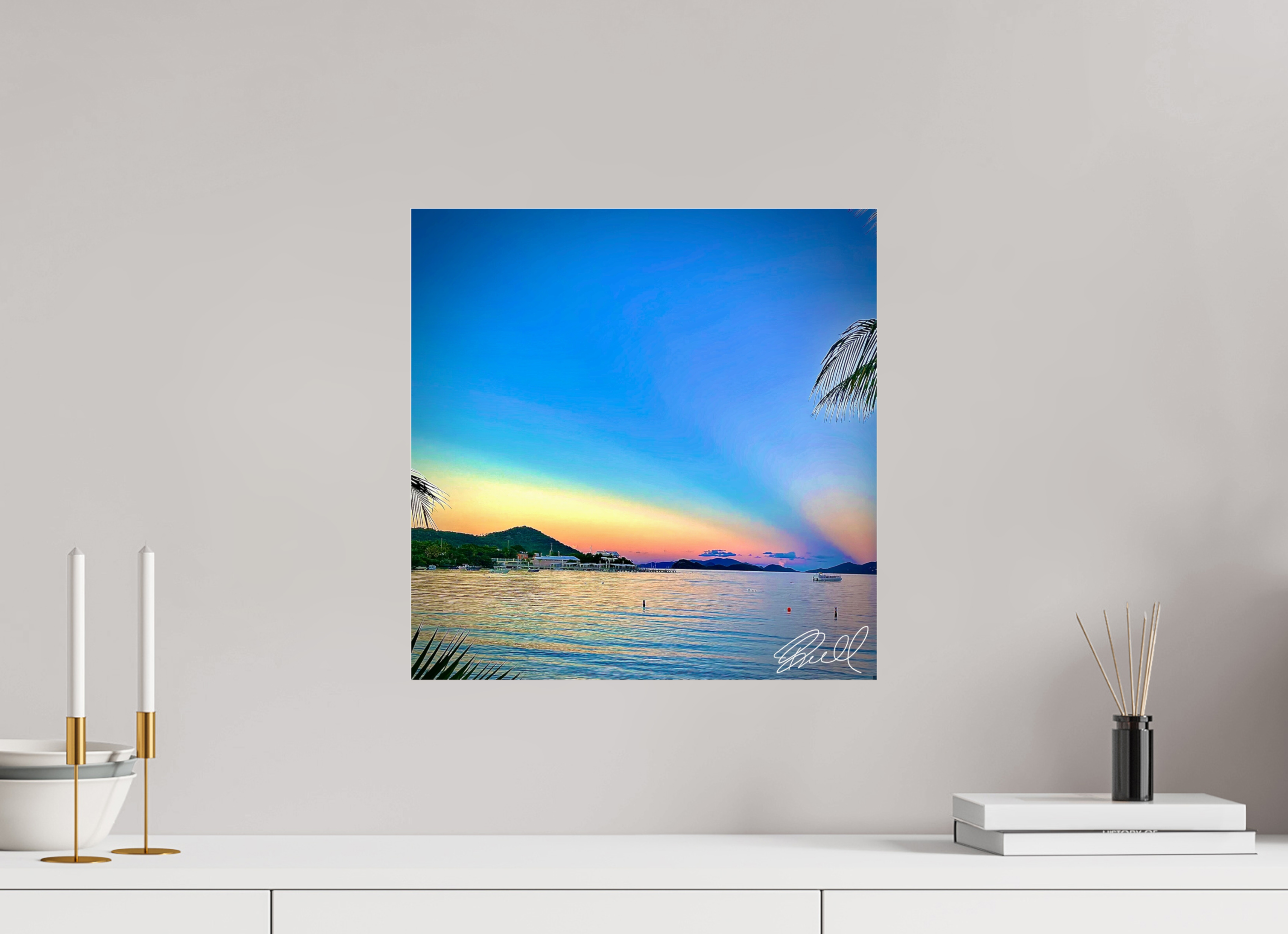 16 x 16.2″, Photo Print Under Acrylic Glass Sunset by the Sea