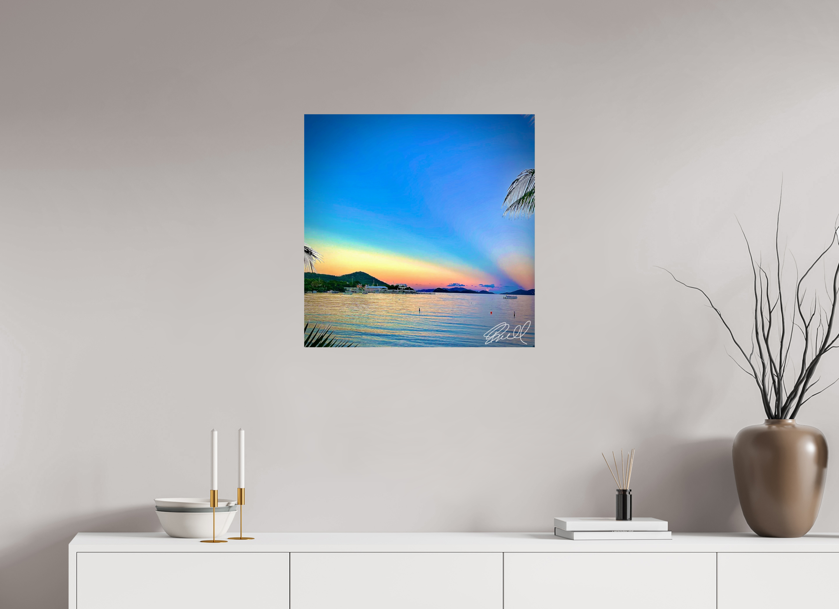 24 x 24.3″, High gloss Sunset by the Sea