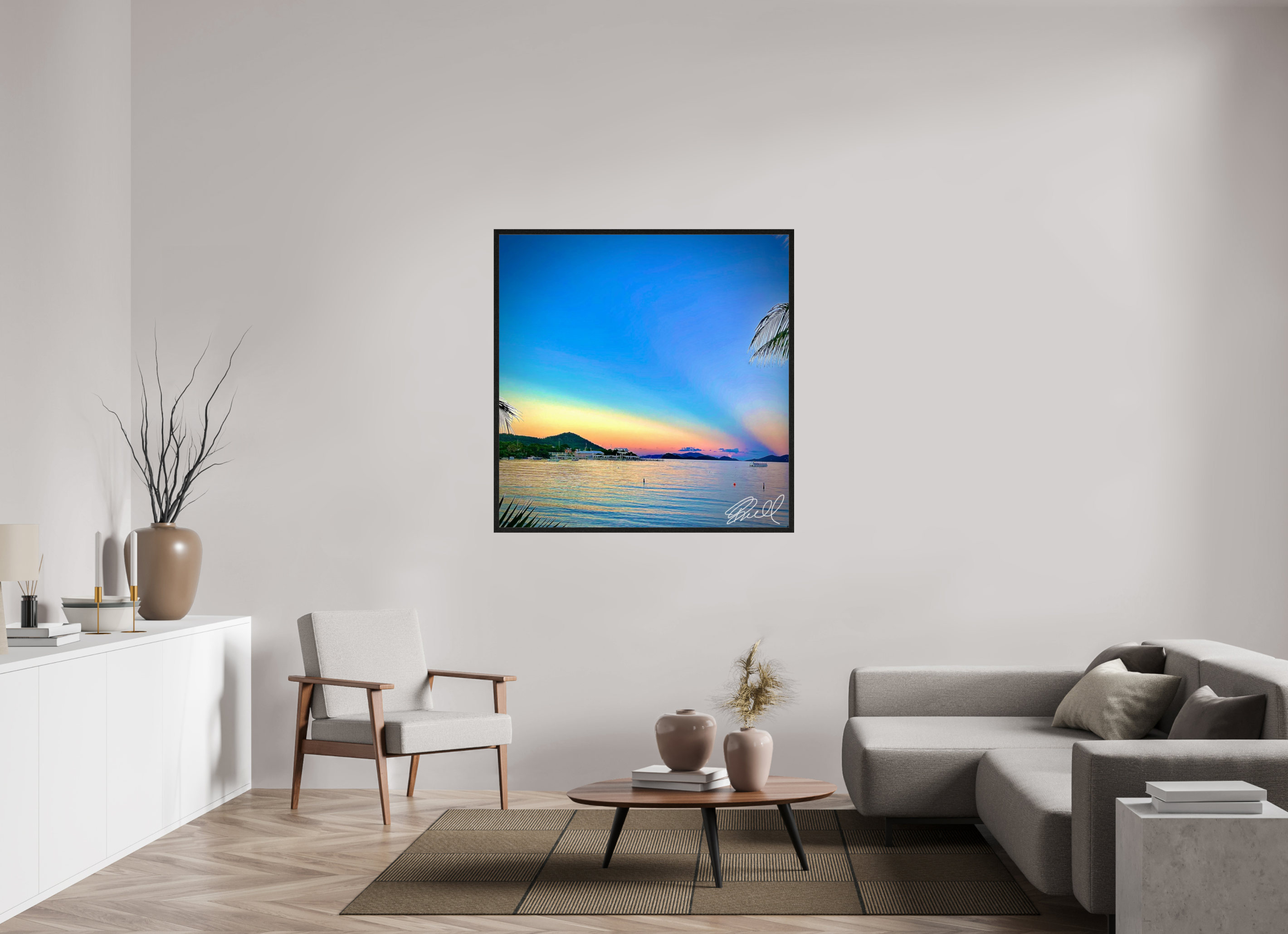 47 x 47.5″, Bring the Gallery to You Sunset by the Sea