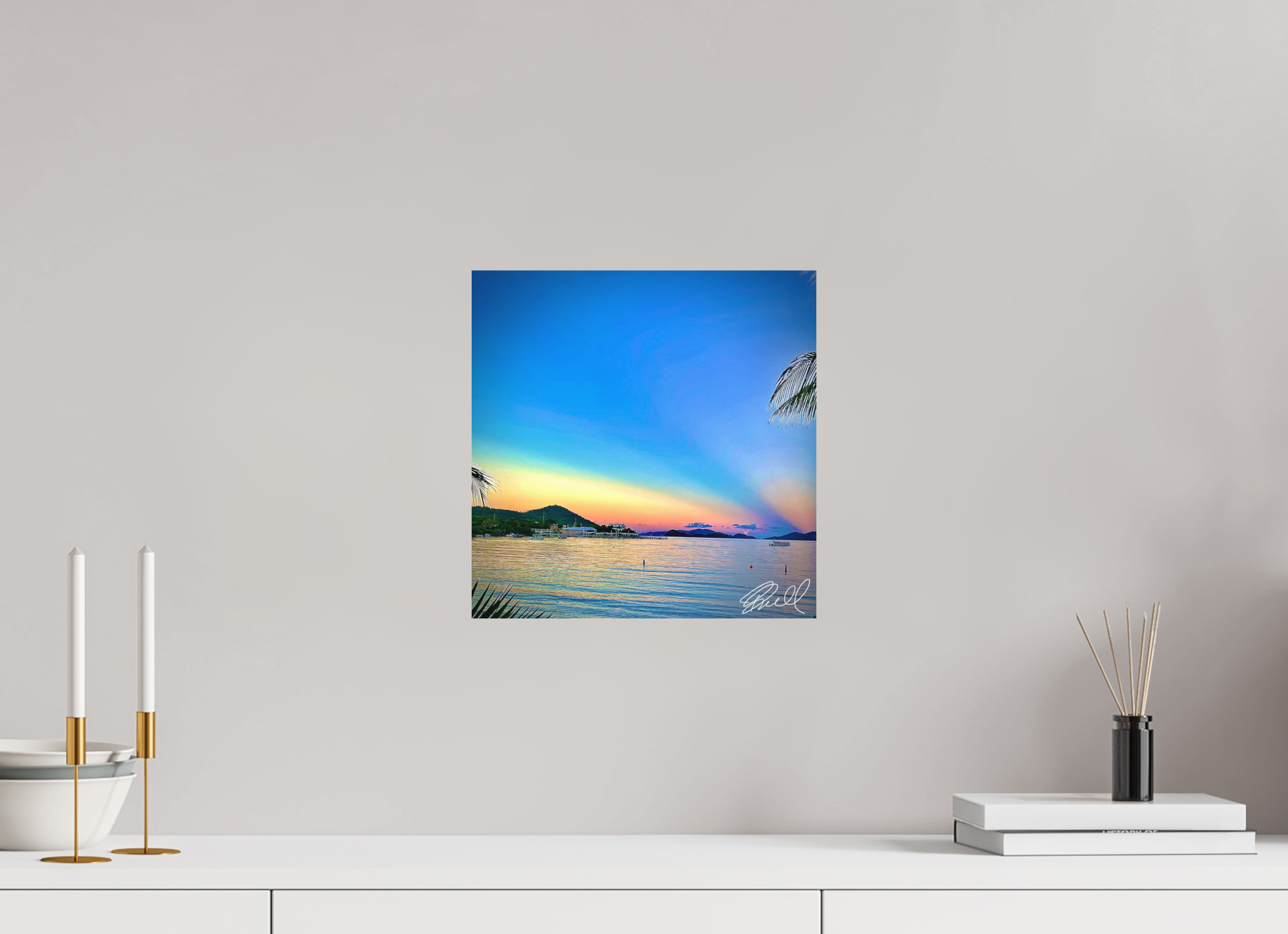 12 x 12.1″, Matte Print Sunset by the Sea